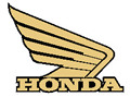 Honda-Flügel Original (hier gold mit schwarzer Kontur) >> Bei Bestellung von 2 Stück gehe ich davon aus, dass ein Flügel nach links und einer nach rechts zeigen soll.<<