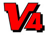V4 (wie Original - passend zu RD 500 - hier rot mit schwarzer Kontur)